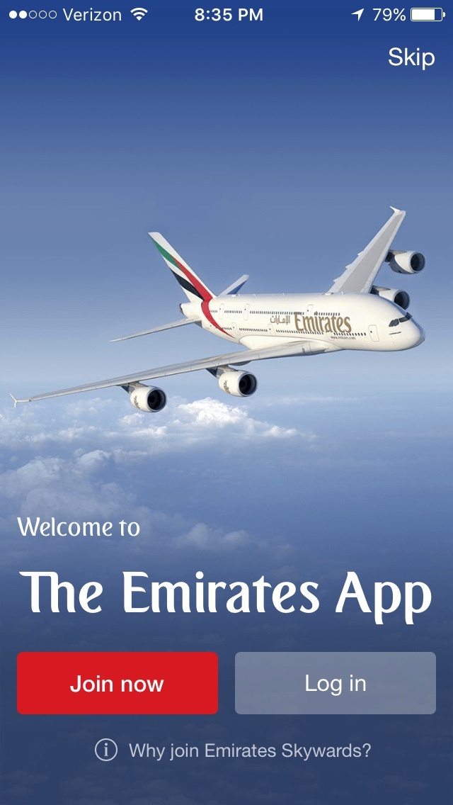 Emirate Airline mobile app