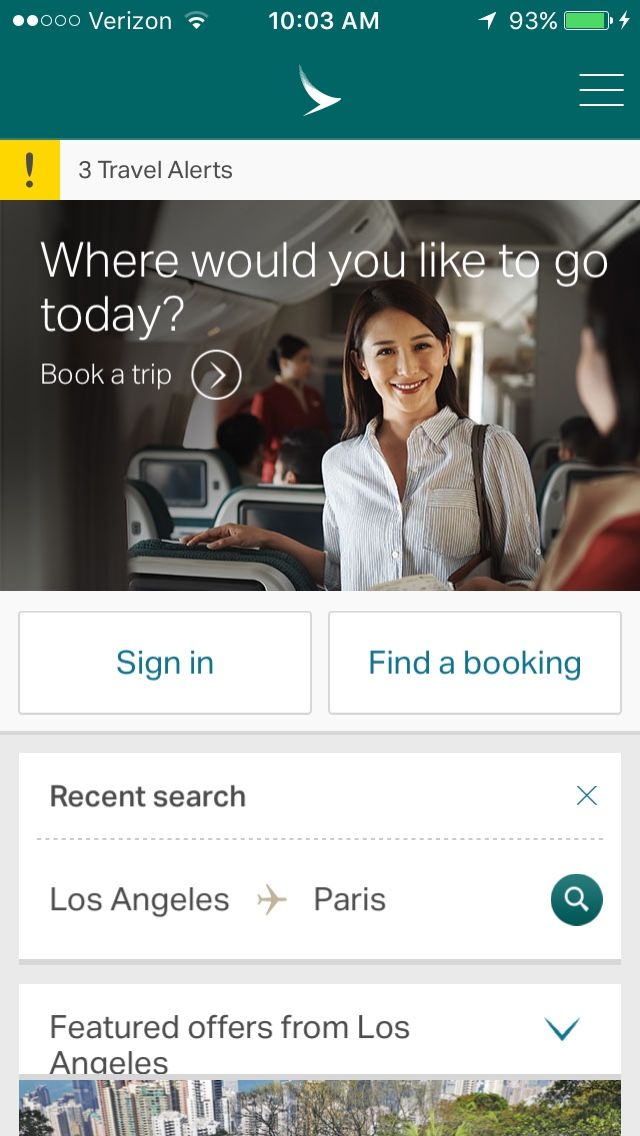 Cathay Pacific mobile