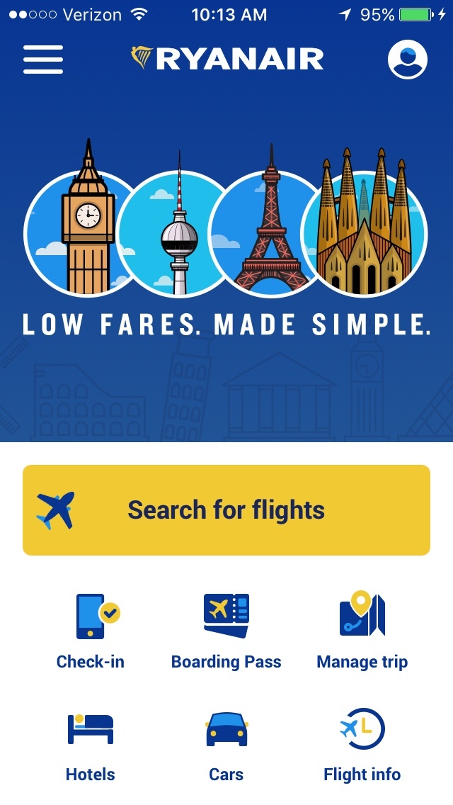 Ryanair mobile app